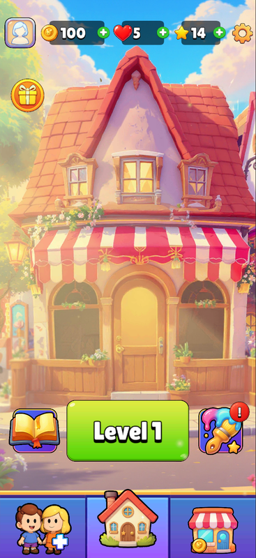 Bistro Bay: the cafe from outside, Level 1 button